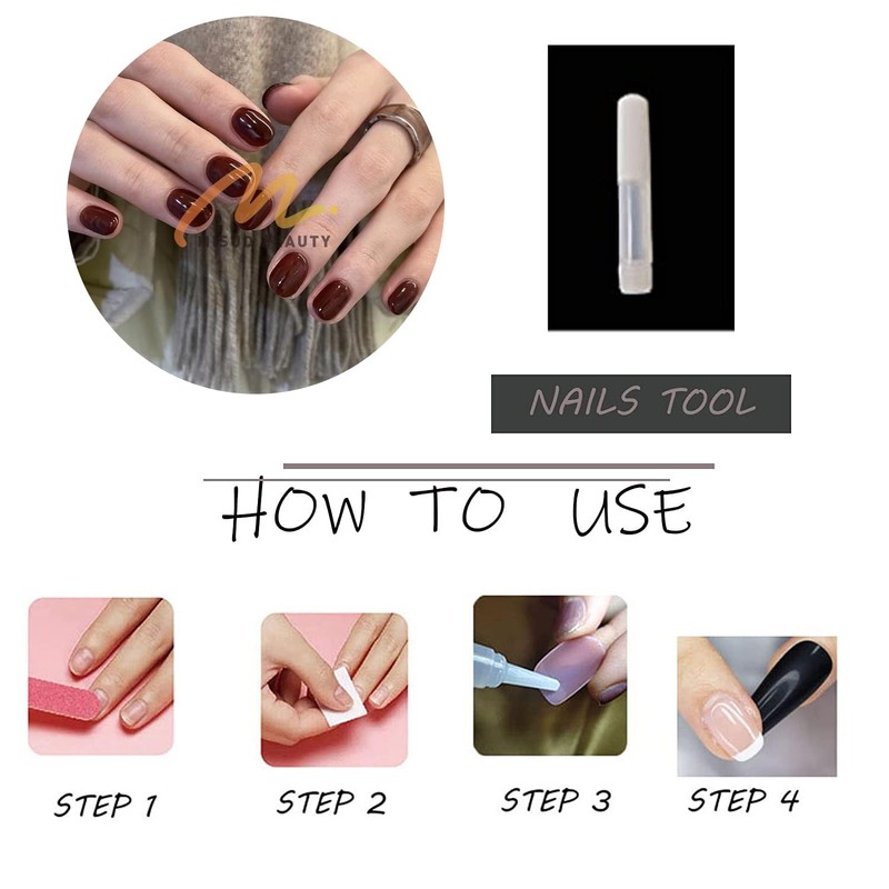 MISUD Press on Nails - Short Square Glue on Nails