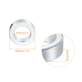 sourcing map 2 Pack Shaft Ring Adjustment Rings 23/32 Inch Mounting Ring Galvanised Carbon Steel Set Shaft Sleeve Screw Clamps Optical Axis Guide Rail Silver Tone
