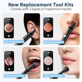 Loyker Loyker X6 Ear Wax Removal Tool Camera, Ear Cleaner with Camera, FSA HSA Store Eligible, 1080P Ear Camera with 6LED Light for Ear/Nose/Throat/Tonsil Stone Examination, Black