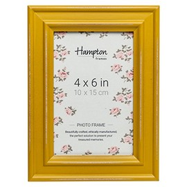 Hampton Frames PALOMA Distressed Shabby Chic Photo Frame Mustard Yellow 4x6 (10x15cm) PAL301946M