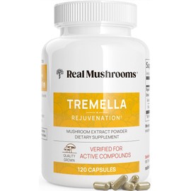 Real Mushrooms Tremella Mushroom Extract 120 ct Blend for Daily Wellness Routine - Vegan, Non-GMO, Organic Supplements Humans Support Supplement