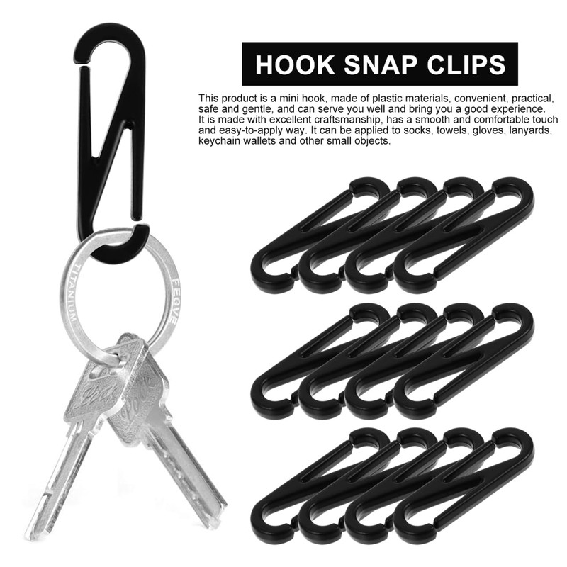 Operitacx 100pcs Plastic Hooks, Figure 8 Snap Clips, Gutter Key
