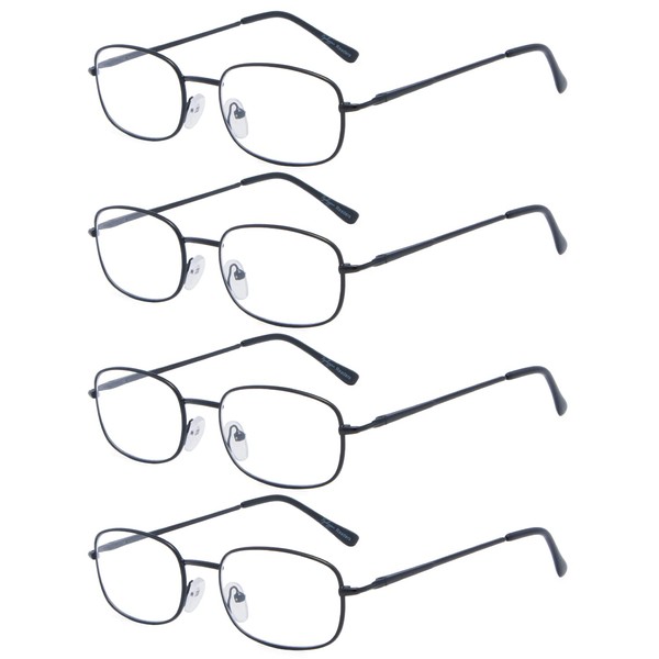 Eyekepper 4 Pairs Reading Glasses Metal Black Frame +1.00 Reader