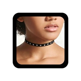 Andelaisi Punk Star Velvet Choker Necklace Vintage Simple Suede Necklace Black Short Satin Ribbon Necklaces Gothic Stars Satin Collar Necklaces Jewelry for Women