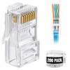 AmSecu 200-Pack RJ45 Pass Through Connector, Cat6, Gold Plated EZ