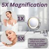 JERDON Wall-Mounted Makeup Mirror with 5X Magnification - Chrome Makeup