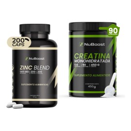 Zinc Blend Creatina Monohidratada Nuboost 200 Caps Y 450g Sabor Sin sabor