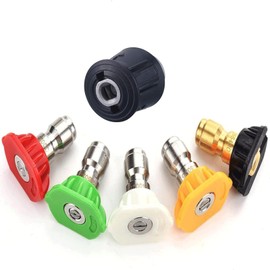 DXBNEZBC 5 Pack Jet Wash & Turbo Nozzles for Pressure Washer – High-Performance 1/4 Inch Quick Connect Tips – 2.5 GPM Stainless Steel Nozzles Compatible with Worx Pressure Washers