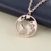 Deluxe Collar Dije Mapa Mundi Dorado Plata Y Oro Rosa