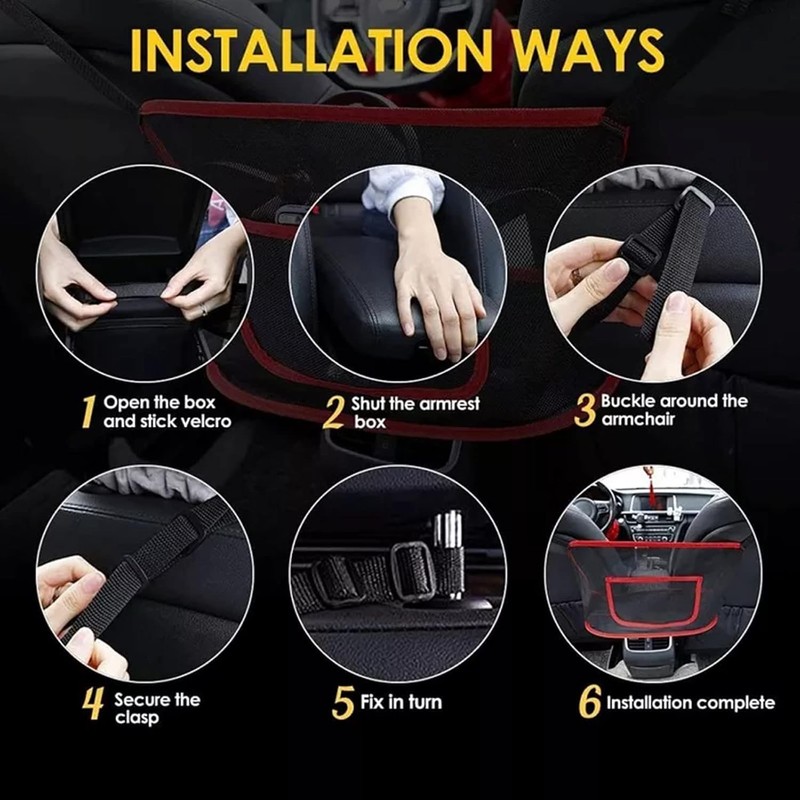 Qkiky Purse Holder for Car - Net Pocket Handbag Holder