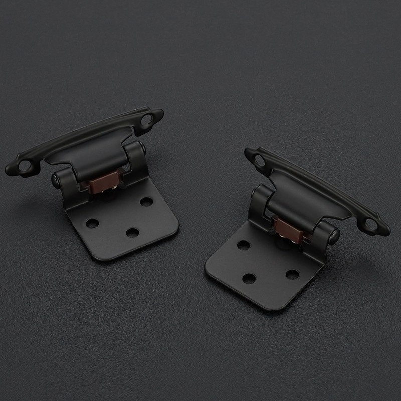 4 Pack 2 Pair Black Cabinet Hinges - 1/2 inch