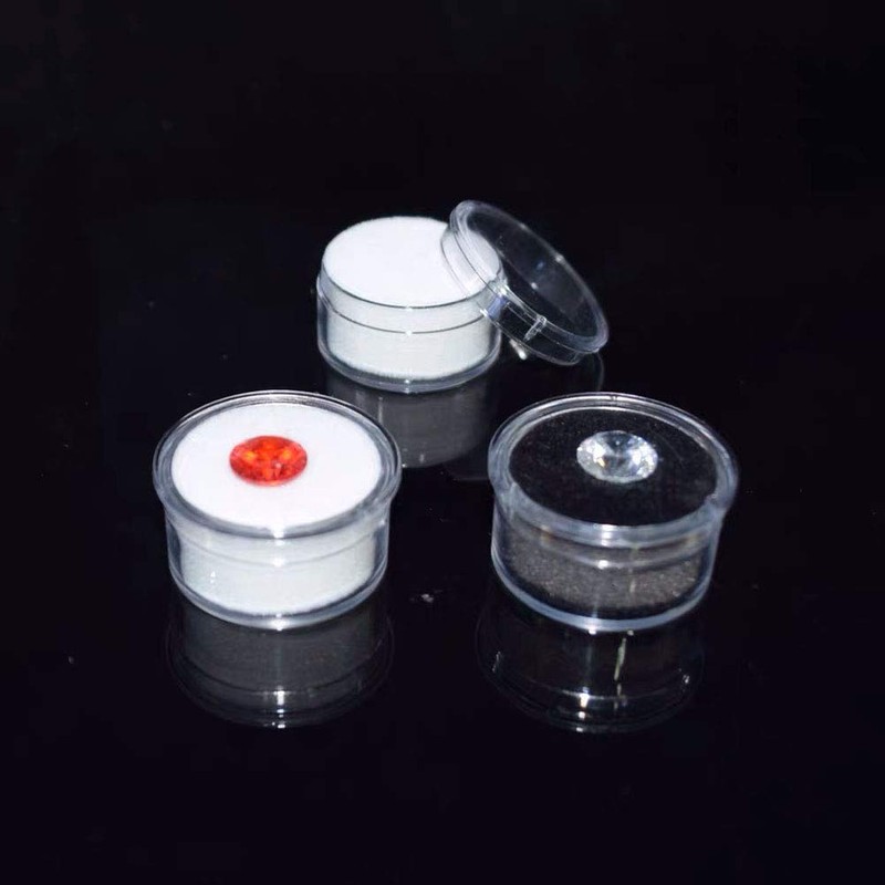 luzen 12Pcs Small Loose Diamond Gemstone Display Box Round Jewelry