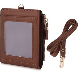 HKCLUF Women's Synthetic Leather Wallet with Coin Purse and Credit Card Holder with 9 Card Slots Coin Purse and Zipper Pocket, A1-brown, Modern