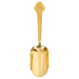 Brass Tea Spoons Long Handle Thicken Toads Pattern Rust Resistant Gold Colored Brass Spoon for Home Cafe Travelling