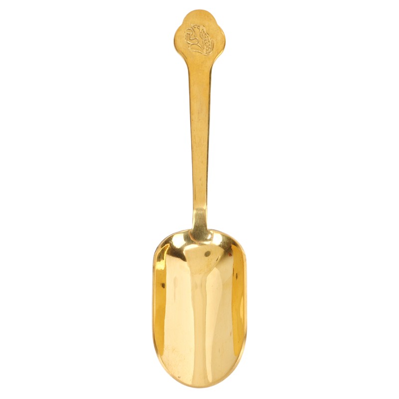 Brass Tea Spoons Long Handle Thicken Toads Pattern Rust Resistant