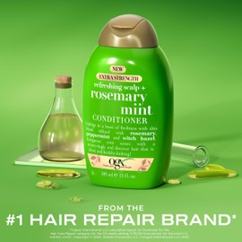 OGX Extra Strength Refreshing Scalp + Rosemary Mint Conditioner, Nourishing Hair & Scalp Conditioner Infused with Rosemary for Healthy-Looking Hair, Sulfate-Free Surfactants, 13 fl. oz