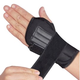 手首 サポーター 固定 7本のプレート&二重ベルトでしっかり保護 手首のカーブにフィットする設計親指負担ゼロ 就寝時 作業用 スポーツ 左 くろしょく