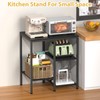 OGEMXU Kitchen Microwave Stand,4-Tier Adjustable Bakers Rack,Multi-Purpose Kitchen Storage Cart