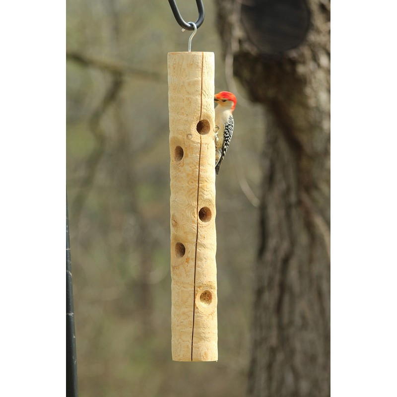 Kettle Moraine Large Cedar Suet Log Feeder for Woodpeckers and