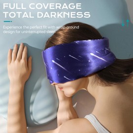 MUSICOZY Silk Sleep Mask for Women Men, Ultra-Soft Mulberry Silk Eye Mask with Adjustable Velcro Strap, Breathable Sleep Mask for Total Darkness, Perfect for Travel, Naps & Nighttime Rest