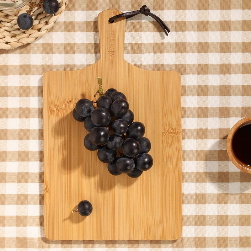YOSHIKI YK-OM1 Bamboo Cutting Board, Camping Cutting Board with Strap,