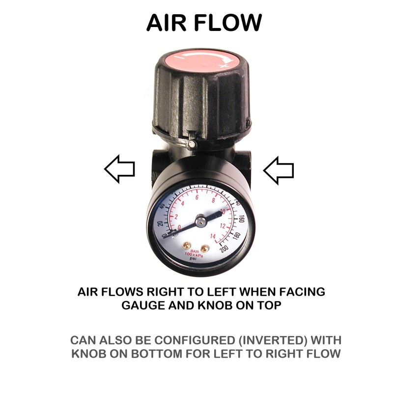 Primefit CR1401G Replacement Air Regulator with steel-Protected Gauge, 1/4" Npt