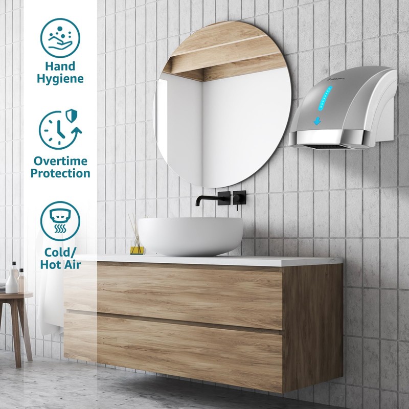 modunful Hand Dryers for Bathrooms Commercial, Electric Hand Dryer Touchless,