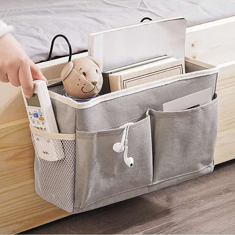 aimall Dormitory Bedside Storage Pocket, Hanging Basket Bedside Caddy, Bedside