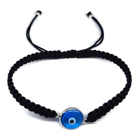 MYSTIC JEWELS By Dalia - Round Evil Eye Charm Bracelet for Men and Women (Black)