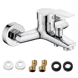 LEKEFETO Bathtub Mixer Tap with Single Lever Mixer, Single Lever Bath Mixer, Mixer Tap, Bath Tap, Bath Tap for Bathroom - No Hand Shower