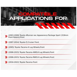R1 Concepts Front Brakes and Rotors| Hardware Included| Front Optimum OEp Brake Pads and Rotors Kit| Fits 2003-2009 Toyota 4Runner; 2007-2014 Toyota FJ; 2005-2023 Toyota Tacoma