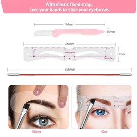 12 Pairs of Eyebrow Stencils + Eyebrow Shaper + Holder, Set for Perfect Brow Styling without prior knowledge