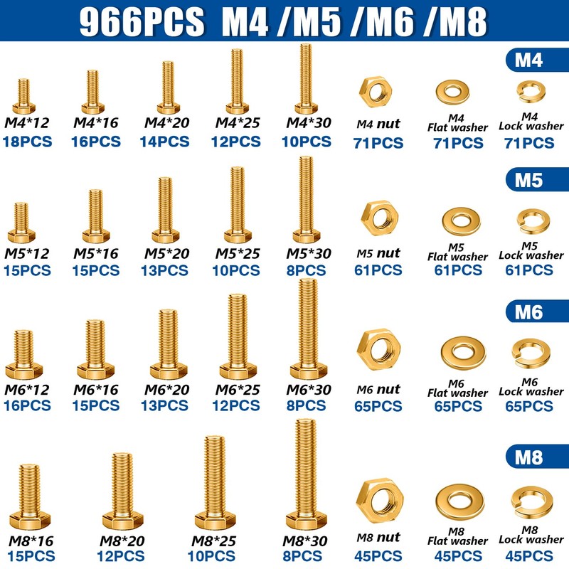 Taiss 966pcs Grade 8.8 Metric Bolt Assortment,Metric Bolts and Nuts