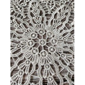 Yulakes White Lace Round Embroidery Table Placemat, Handmade Lace Doily, Cotton Placemat Flower Mat, Lace Doily, Crochet Doily, Table Cloth 25 cm/30 cm (30 mm)