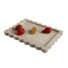 Natural Luxury Scalloped Travertine Tray 10.8"x8", Beige Rectangle Vanity Tray