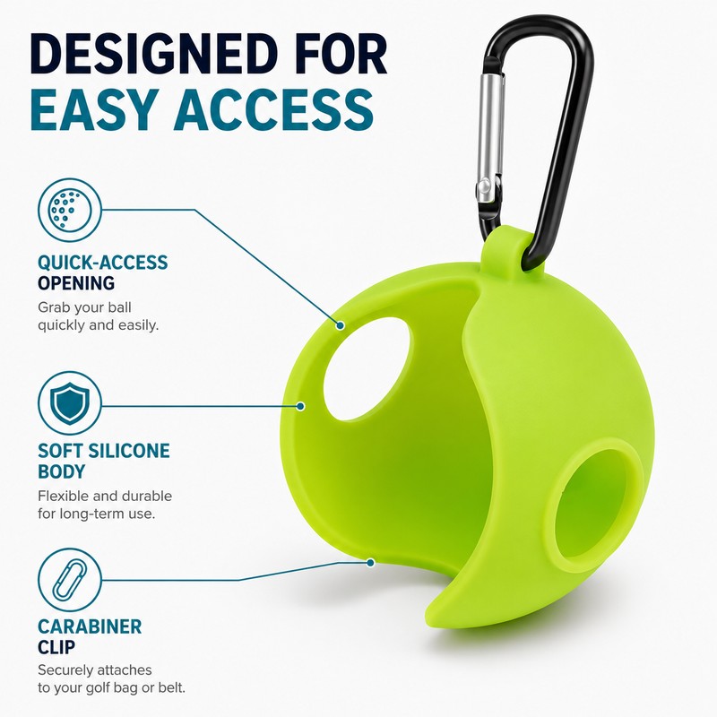 Silicone Golf Ball Holder for Easy Carry – Protective Carabiner