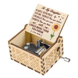 Muzero Caja de Música para Hija de Mamá, Regalo de Sol para Niñas de Madre en Cumpleaños, Aniversario, Navidad, Caja Musical con Manivela que Reproduc