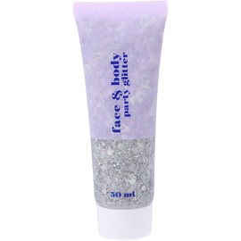 OSALADI Gel de Brillo Corporal Purpurina Plata 50ml para Maquillaje Fácil y Efectos Decorativos Adecuado para Fiestas y Maquillaje Facial y Corporal