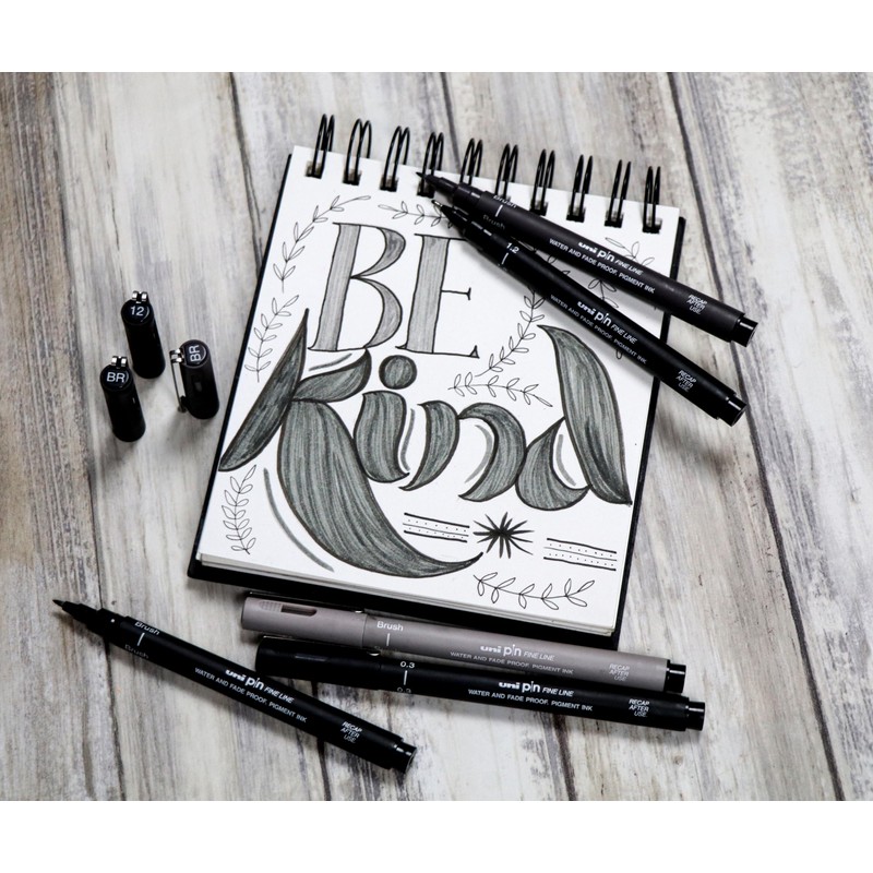 uni-ball PIN Black Felt Tip Pen Fineliners, Water and Fade-Resistant