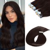 Sunfly Dark Brown Invisible Tape in Hair Extensions Human Hair