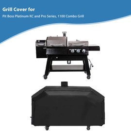 Grill Cover for Pit Boss KC Combo Platinum Series Grill, 600D Heavy Duty Waterpoorf Fade Resistant Cover for Pit Boss PB1285KC, 1100 Combo Grill