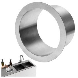 Countertop Trash Can, Drop-in Trash Chute Stainless Steel Round Countertop Trash, Waste Chute Built-in Trash Can, Waste Bucket Bottomless Embedded Trash Bin