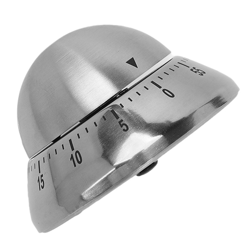 Mechanical Timer Round Clear Number Scale Anti Slip Base Stainless