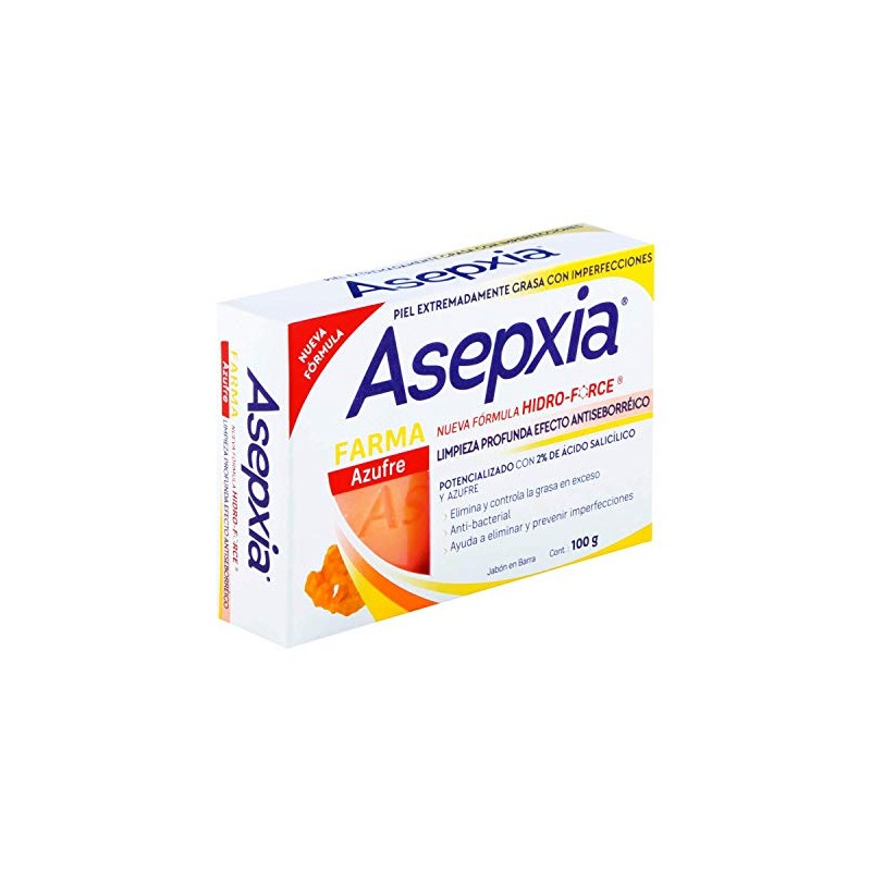 ASEPXIA Azufre Jabón en Barra, Efecto antiseborréico, controla la grasa,
