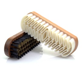 TelMo Nubuck Brush with Crepe Pad and Suede Brush Suede Brush Made of Wood