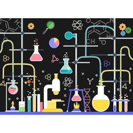 SADFA Science Lab Backdrop 7x5ft Chemical Science Party Decorations Mad Science Fun Scientist Birthday Party Banner School Classroom Deco Photo Booth Props