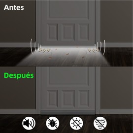 Guardapolvo para Puerta 2pzs,Cubre Polvo para Puerta de 3 Capas 37in,Burlete para Puerta con Bloqueo de Ruido/Viento/Insectos,Protector Autoadhesiva y Tira de Sellado Atrapa Polvo para Puerta (Blanco)