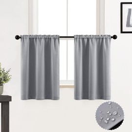 XTMYI RV Curtains/Mini Blinds/Camper Window Shade,Insulation Blackout Short Light Grey Bathroom Curtains for Shower Window Coverings 24 Inch Length