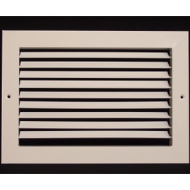 12"w X 8"h Aluminum Adjustable Return/Supply HVAC Air Grille - Full Control Horizontal Airflow Direction - Vent Cover - Wide Front End Overlap - Single Deflection [Outer Dimensions: 13.85"w X 9.85"h]