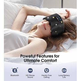 MUSICOZY Mulberry Silk Bluetooth Sleep Mask with HD Stereo Sound, Wireless Sleep Headband Headphones for Side Sleepers, Adjustable Size, Total Light Blocking, Perfect for Travel Relaxation Sleep